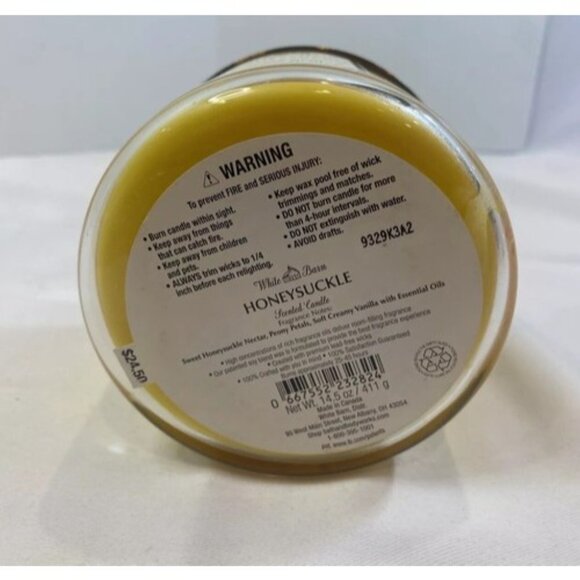 Bath & Body Works White Barn Honeysuckle 3-Wick Scented Candle LOOSE Wax READ - Picture 5 of 5